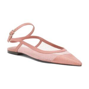 FREE PEOPLE Sheer Glitter Jules Flats in Rose
